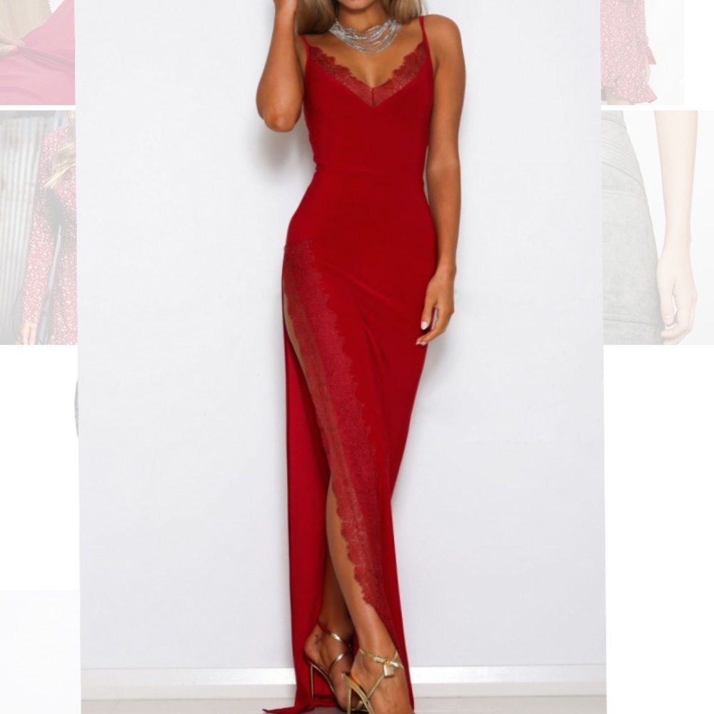 Sexy Red Gown with a Slit (Ricci Dress)